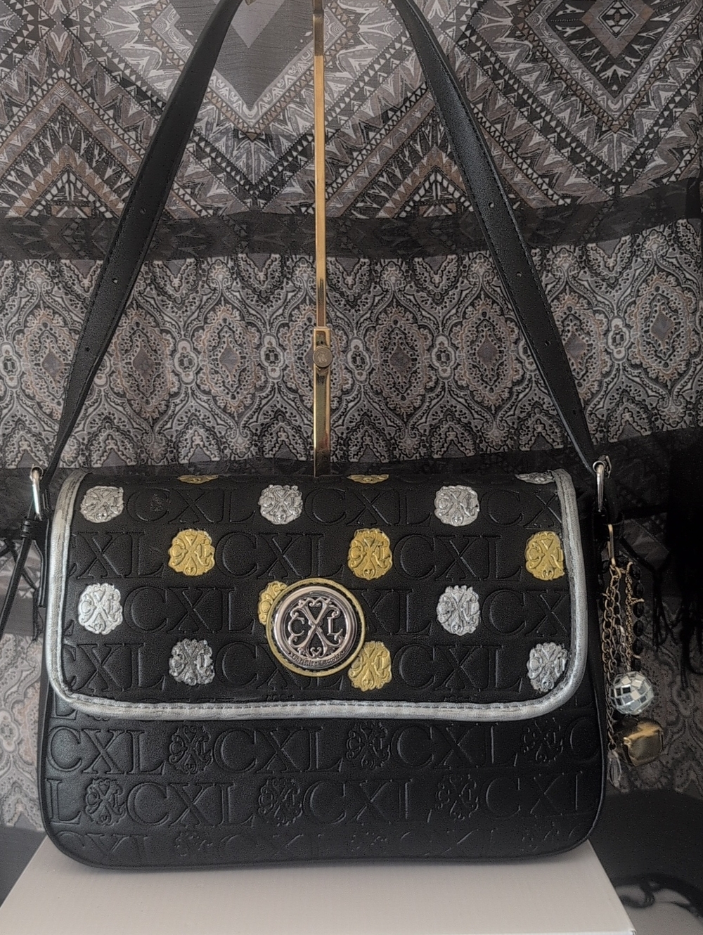 Christian Lacroix  Embossed Crossbody Bag.